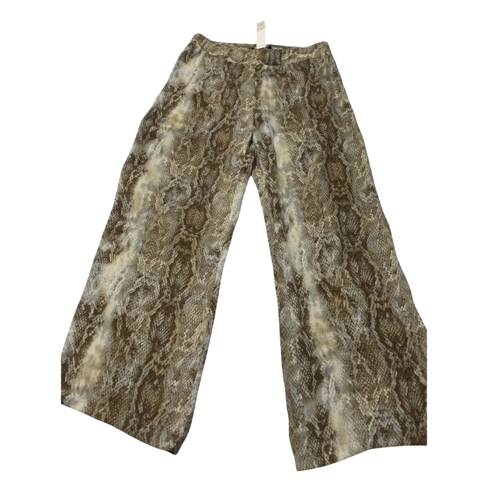 Concepts by Conrad C Snakeskin Print Wide Leg Pants Brown Tan Sz 8 D21600MUF6